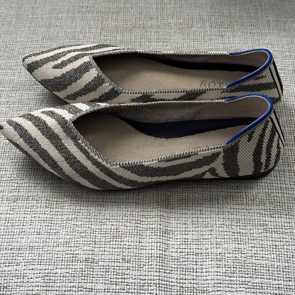 Rothy’s Women’s Shimmery Zebra Print Ballet Flats – Size 6.5 - Picture 6 of 8